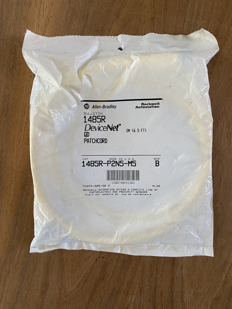 ALLEN-BRADLEY DEVICENET QD PATCHCORD, 1485R-P2N5-M5, 2M/6.5FT