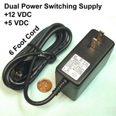 (10) Dual +5 V & +12 V High Efficiency DC Switching Power Supplies, UL/CE Listed