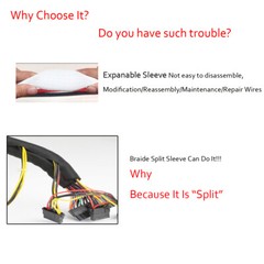 Split Wire Loom Tubing Power Cord Protector Cable Sleeve Wires Management Wrap