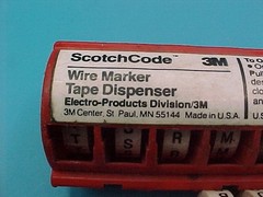 3M SCOTCHCODE WIRE MARKER TAPE DISPENSER AND TAPE 9 ROLLS SD