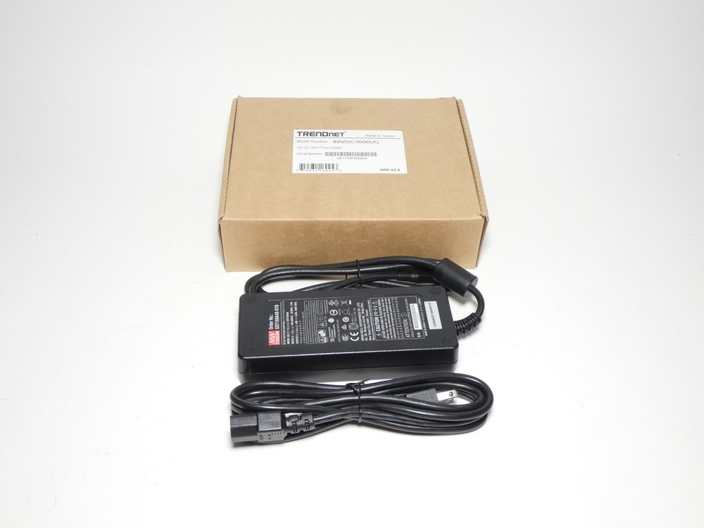 TrendNet 48VDC3000 Power Adapter 48VDC 160W 100-240VAC Mean Well GST160A24-R7…