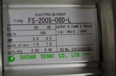 SNOWA DENKI ELECTRIC BLOWER 100VAC 50/60HZ. 3.0AMPS 0.15KW 2POLES