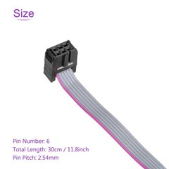6Pins 30cm IDC Wire Flat Ribbon Cable FC to FC Jumper Wire for Computer LED DVD