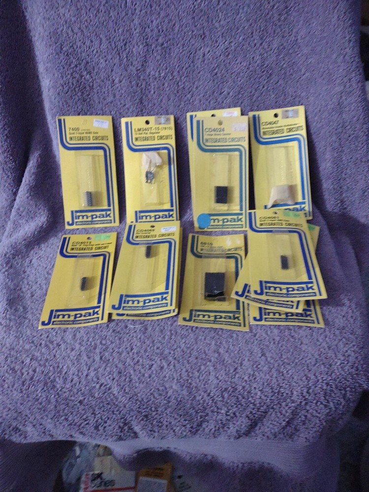 Lot of 12 Jim-pak Integrated Circuits – Assortment of Different Circuits