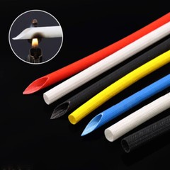 Ø1mm – Ø25mm Silicone Fibre Glass Tubing Sleeving Insulation Hose 200℃ High Temp