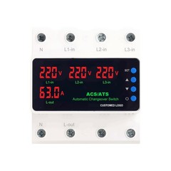 Three Phase Digital Display Voltage Current Protect Device 4P 63/100A 110/220V