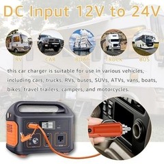 12V/24V Car Charger 14AWG, 15A DC 8.0mm Car Cigarette Lighter Charging Cable wit