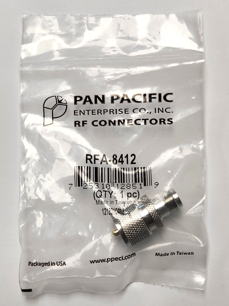 Pan Pacific RFA-8412 RF Coaxial Adapter UHF Male PL-259 to TNC Female 50 Ohm NEW