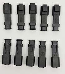 LOT OF 10, AT04-2P-SR02BLK AMPHENOL RECEPT, 2-WAY, SR, RD SEAL, BLACK