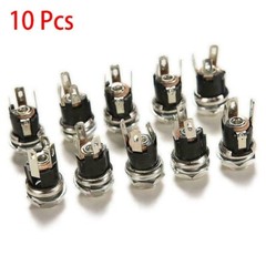 DC POWER CONNECTOR+JACK PLUG New 10*5.5 X 2.1 MM FEMALE-METAL PANEL MOUNT SOCKET