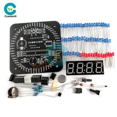DIY DS1302 DC5V Rotating LED Electronic Digital Clock Learning Board With Shell