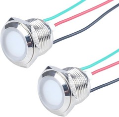 16mm 12V 24V Metal LED Indicator Light, Waterproof Common Anode Indicator Light