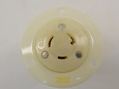 Kellems Hubbell HBL2316 Flanged Receptacle, 20A, 125V, 2P, 3W – NEW Surplus!