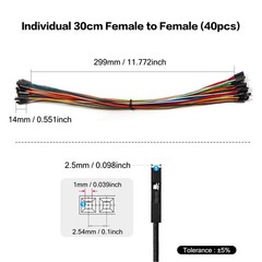 40pcs 30cm Long Female to Female Header Jumper Wire Dupont Cable Line Connect…
