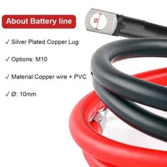 2 AWG Gauge Battery Cable Wire Copper Car Solar Power Inverter Welding 2 PCS