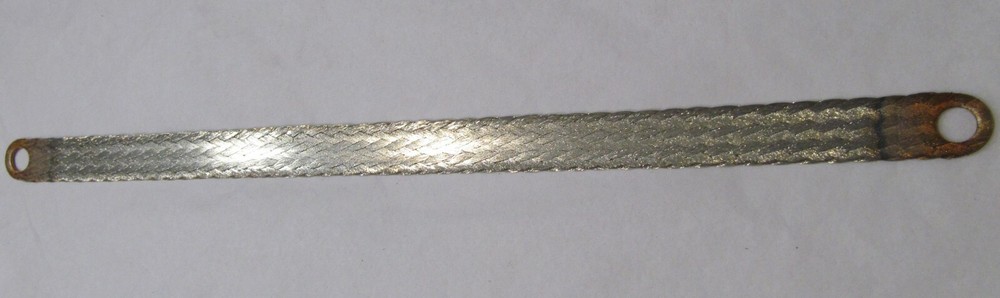 FLAT BRAIDED GROUND STRAP 12″ x 5/8″ TINNED COPPER CABLE 5/16″ 1/4″ POST HOLE