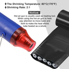 Battery Wrap Heat Shrink Tubing 35mm Dia 55mm Flat 8 Feet Black