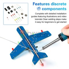 LED Flowing Light Aircraft Model Kit DIY Electronic Kit Circuit Toy Soldering