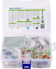 Electronic Components Kit Assortment Resistors 1818PCS LED Capacitors Diodes