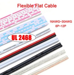 UL2468 Tinned Copper 2-Core/6P~12P Stranded Wire Flat Ribbon Cable ALL SIZE