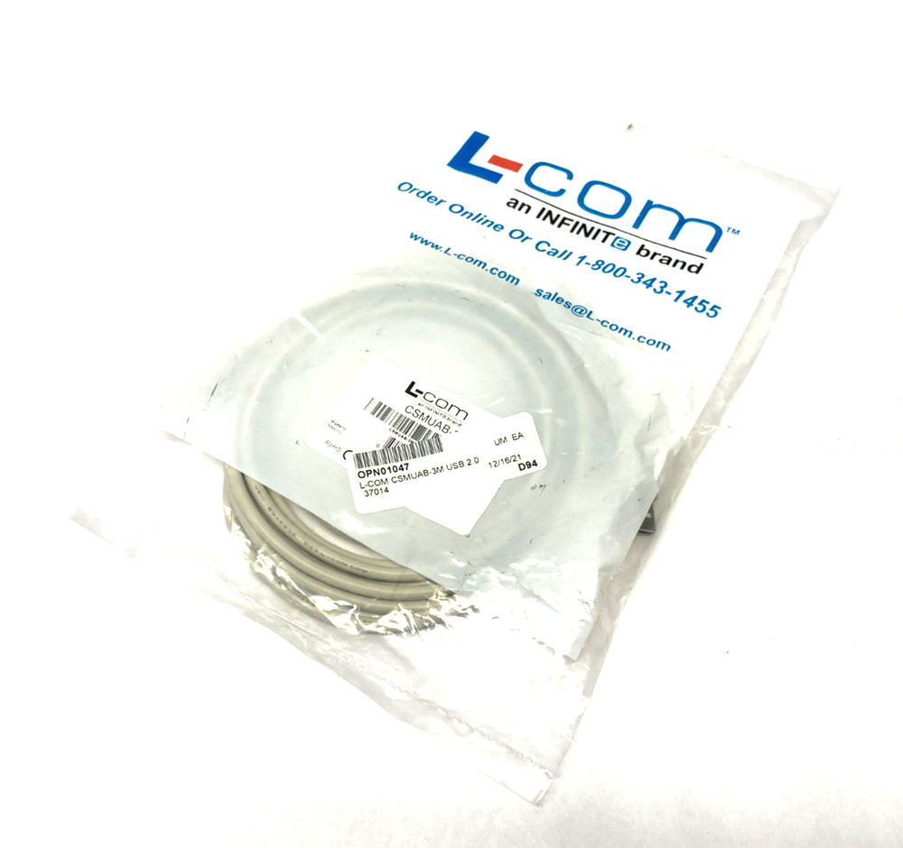 L-Com CSMUAB-3M Premium USB Cable Type A – B Cable 0.3m