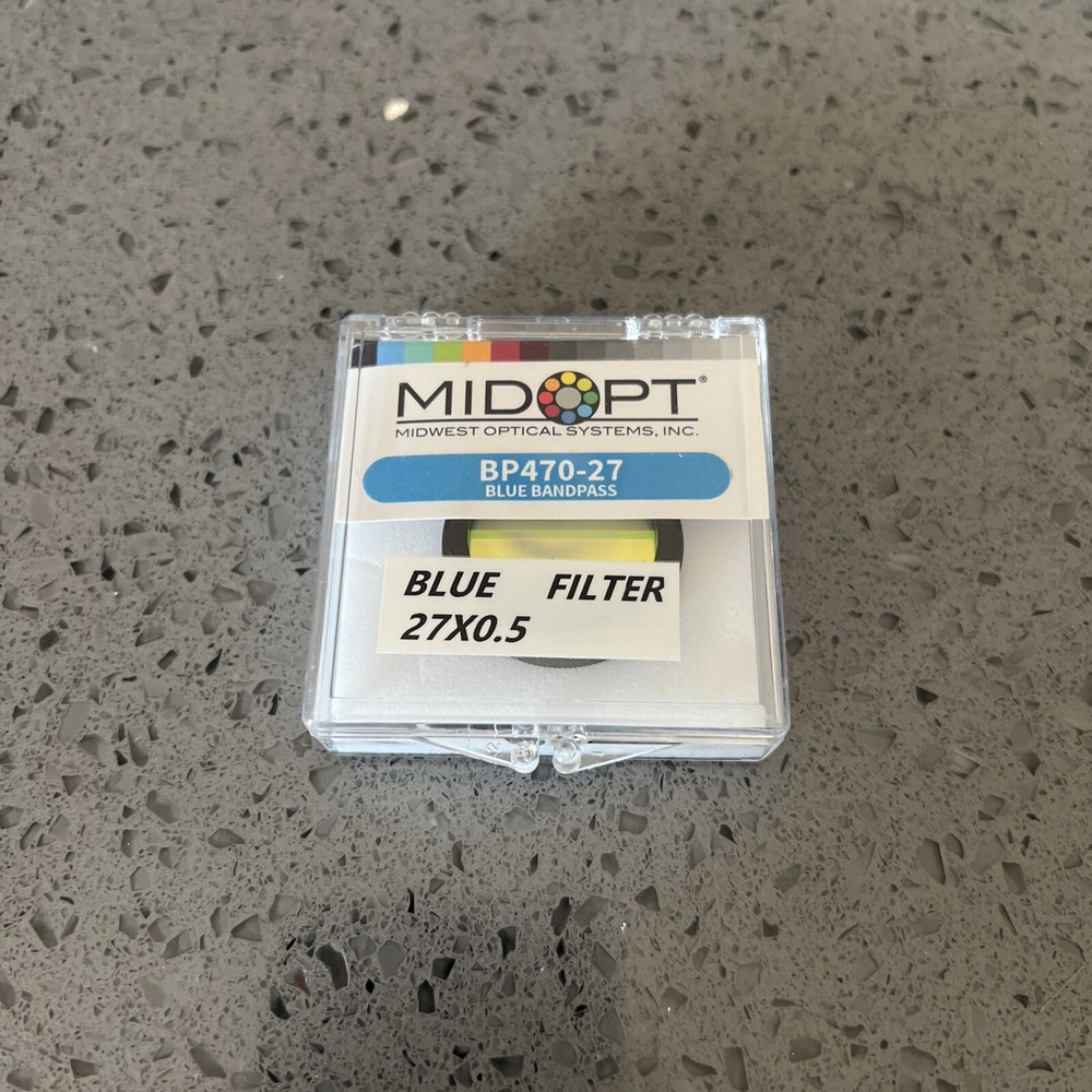 New Midwest Optical BP470-27 Blue Bandpass Filter w/ warranty Free Shipping