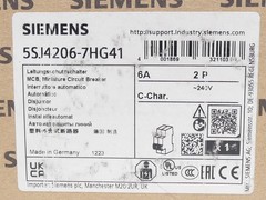 Siemens 5SJ4206-7HG41 Miniature Circuit Breaker 6A 2P 240V MCB – NEW Surplus!