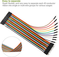 40Pcs 10Cm Female to Female Header Jumper Wire Dupont Cable Line Connector 40 Pi
