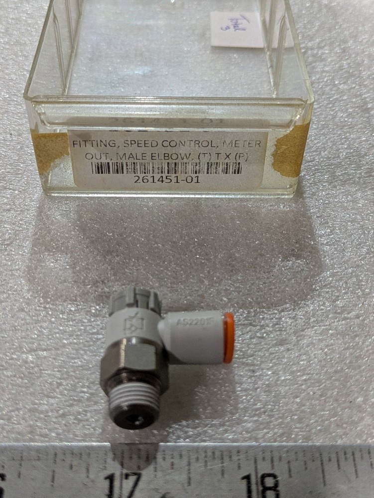 SMC AS2201F Speed Controller Meter-Out Male Elbow Pneumatic Fitting OEM Part