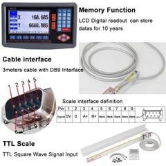 2 Axis LCD Digital Readout for Milling Lathe Machine with Precision Linear Scale