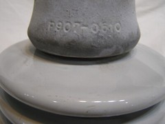 Chance High Voltage Cap & Pin Electrical Insulator 7500 Test Porcelain & Galvani