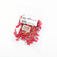 100 Pcs 22-18 AWG Vinyl Locking Spade Terminal #6
