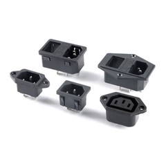 IEC Power Socket Connector AC 250V 10A Male Female Plug Jack 3 Pin PCB Panel
