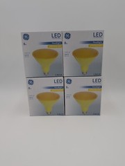 GE LED Flood Bulb, Yellow/ Bug Light Reflector, 8-Watts – 4 Pack