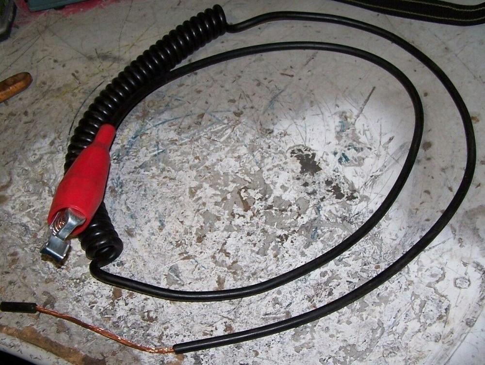 NEW INSULATED BATTERY GROUND WIRE W/ MULLER GATOR CLIP 21A 50 AMP RATED 90″ LONG