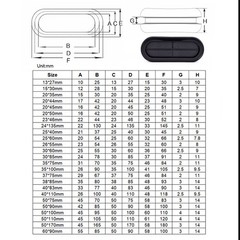 Blanking Grommets Rubber Grommet Closed Blind Plug Bungs 13*27mm-80*160mm Oval