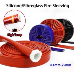 Silicone/Fibreglass Fire Sleeving Protective Φ4mm-25mm Heat Shielded Fire Sleeve