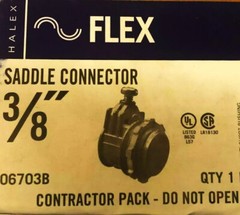 FLEX 3/8″ Halex Saddle Connectors Uninsulated 25 Pieces/Lot 06703B NEW Open Box