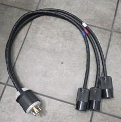 L21-30 to 3x Edison Female 15A 125v Splitter Power Cable 12/3 300V