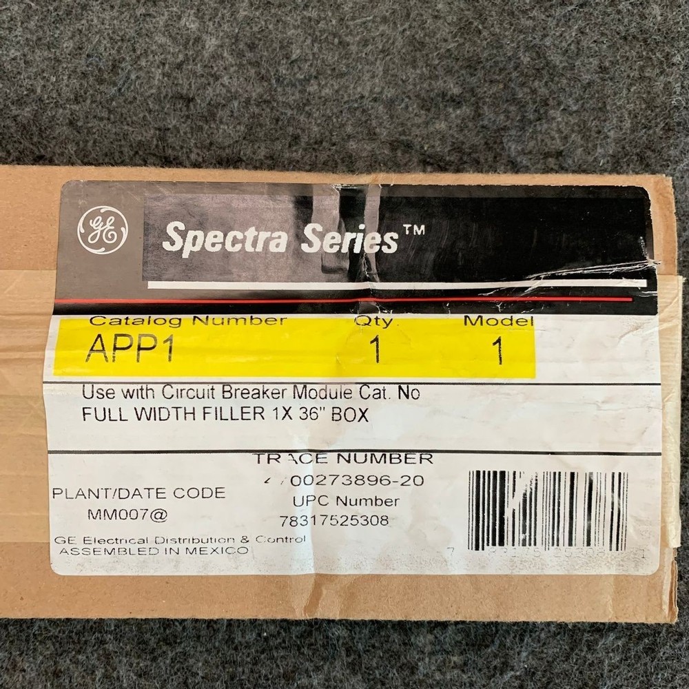 NEW GE APP1 Spectra Series Panel Board 1 X 36″ Full Width Filler Plate APP1