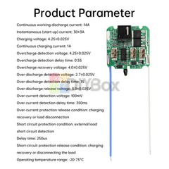 4S 16.8V 30A 18650 Li-ion Battery Protection Board BMS Dual MOS for Power Tools