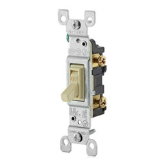 Leviton 1451-2I, 120 VAC, 15 A, Ivory, 1-Pole, Toggle, AC Quiet Switch, 1pc