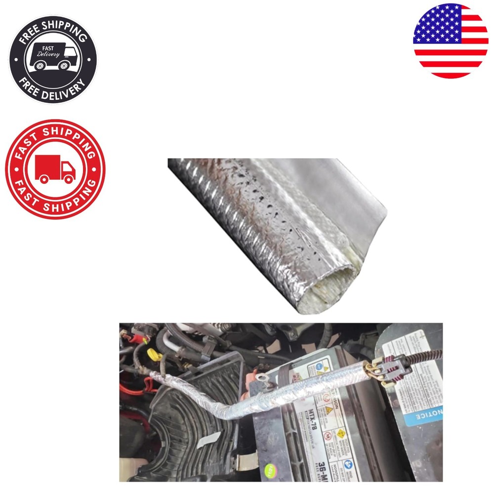 Self-Wrap Aluminum Heat Reflective Sleeve – 6mm x 39″ for Auto Wiring Protection