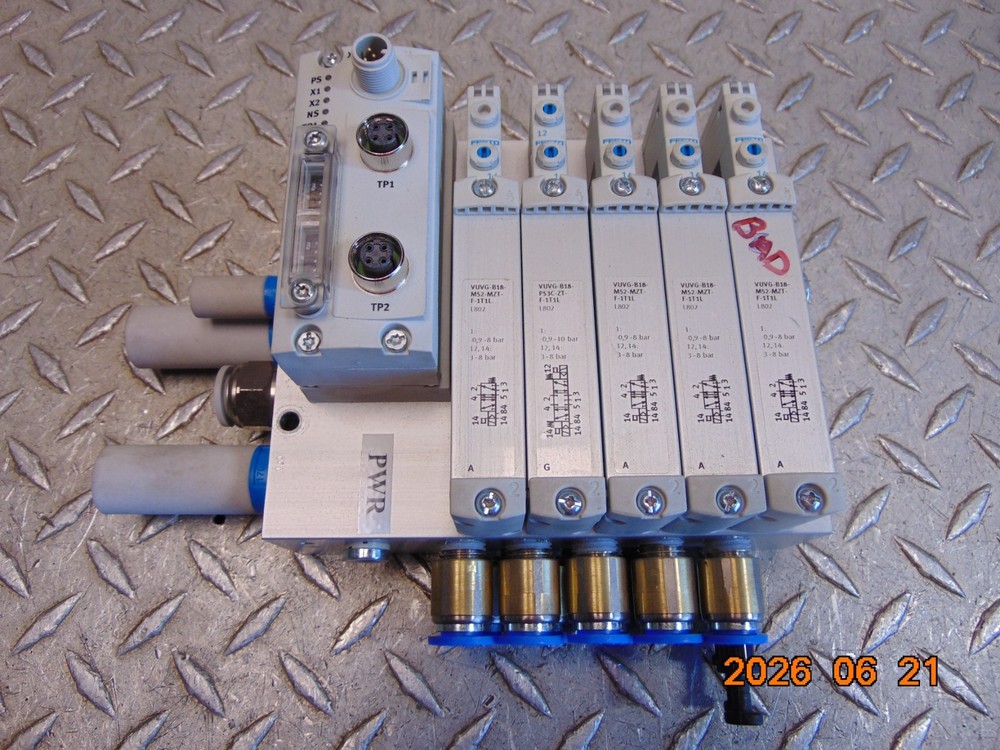 FESTO VUVG-B18-M52-MZT-F-1T1L SOLENOID VALVE MANIFOLD ASSEMBLY CTEU-EP BUS NODE