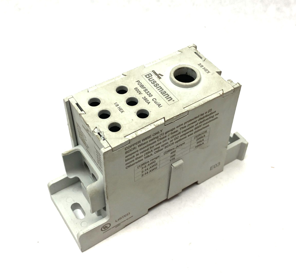 Cooper Bussmann PDBFS330 Power Distribution Block 600V 380A