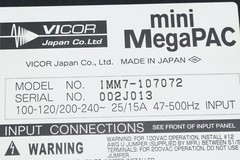 VICOR used IMM7-107072 Power Factor Corrected MegaPAC ELEC-I-3114=9A4D