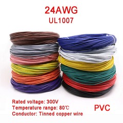 24AWG Flexible PVC Cable Stranded Wiring, Voltage 300V, Tinned Copper Wire