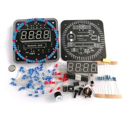 DIY DS1302 DC5V Rotating LED Electronic Digital Clock Learning Board With Shell
