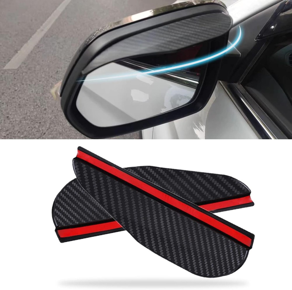 2Pcs Universal Side Mirror Rain Visors for Cars, Trucks & Color: Carbon fiber