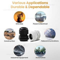 CABLE GLAND IP68 WATERPROOF BLACK NYLON COMPRESSION PG7/9/11/13.5/16/19/21/24-63